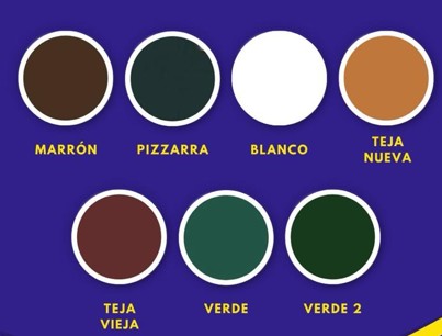 Colores de canalones de aluminio